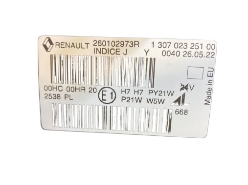 Renault Фара передня права Renault Megane 3 (рено меган 3) 2009-2013 260102973R - Заображення 9