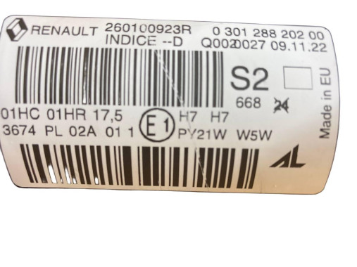 Renault Фара передняя правая Renault Megane 3 (Рено Меган 3) 2014-2016 260100923R - Картинка 9