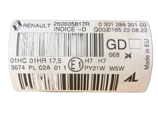 Renault Фара передня ліва на Renault Megane 3 (Рено Меган 3) 2014-2016 260605817R - Заображення 9