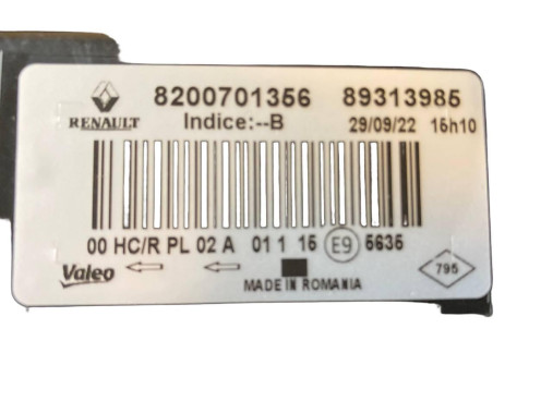 Valeo Фара права на Renault Trafic 2 (Рено Трафік 2) 2007-2014 8200701356 - Заображення 9