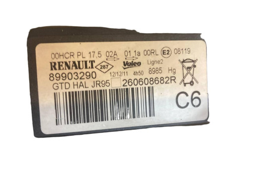 Renault Фара передня ліва на Renault Scenic 3 (Рено Сценік 3) 2009-2011 260608682R - Заображення 9