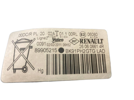 Valeo Фара ліва Valeo bixenon на Renault Laguna 3 (Рено Лагуна 3) 260606614R - Заображення 9