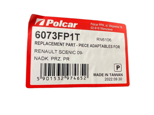 Polcar Підкрилок правий Renault Scenic 3 (Рено Гранд Сценік 3) 2009 - 2016 - Заображення 7