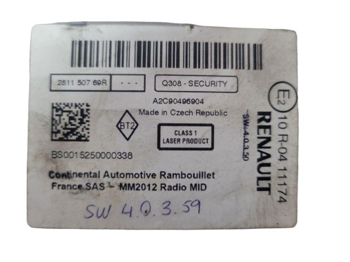 Renault Магнитола Renault Megane 3 (Рено Меган 3) 2009-2015 281150769R - Картинка 5