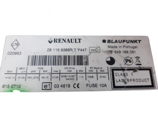 Renault Магнітола Renault Megane 3 (Рено Меган 3) 2009-2015 281159389R - Заображення 8
