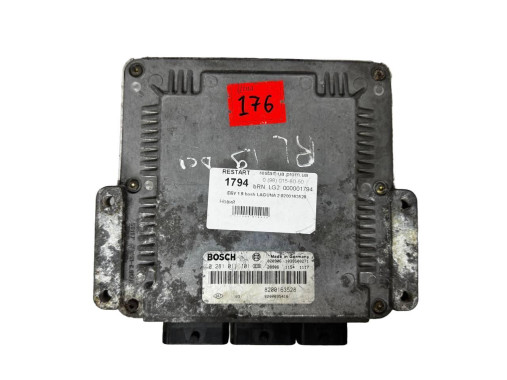 Bosch Блок управления двигателем ЕБУ BOSCH Renault Laguna 2 1.9 (Рено Лагуна 2 1.9) 8200163528 - Заображення 2