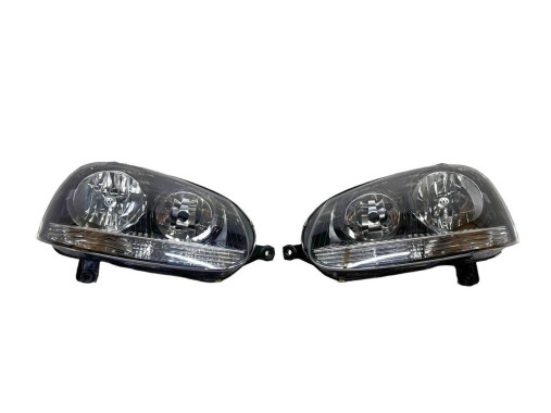Tyc Фари чорні пара на Volkswagen Golf 5 2005-2010 (Волсваген Гольф 5) 9513096E, 9513106E - Заображення 8