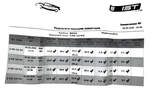 Bosch Форсунки перевірені комплект 0445110414 BOSCH на Renault Scenic 3 1.6dci - Заображення 5